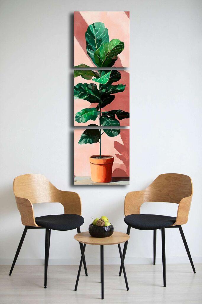 Wallity Декоративни слики на платно, 45x45 см, 3 парчиња, шарени