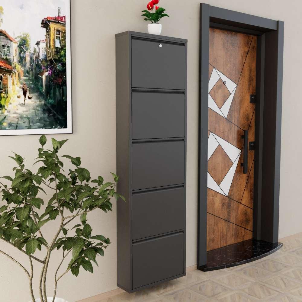 Полица за чевли Hanah Home, 50x169x15 см, Антрацит