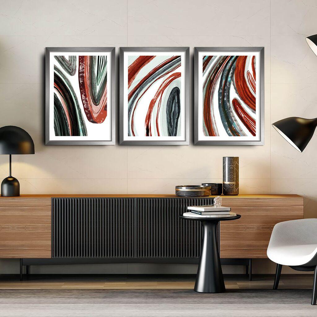 Wallity Декоративни слики во рамка, 38x53 см, 3 парчиња, шарени