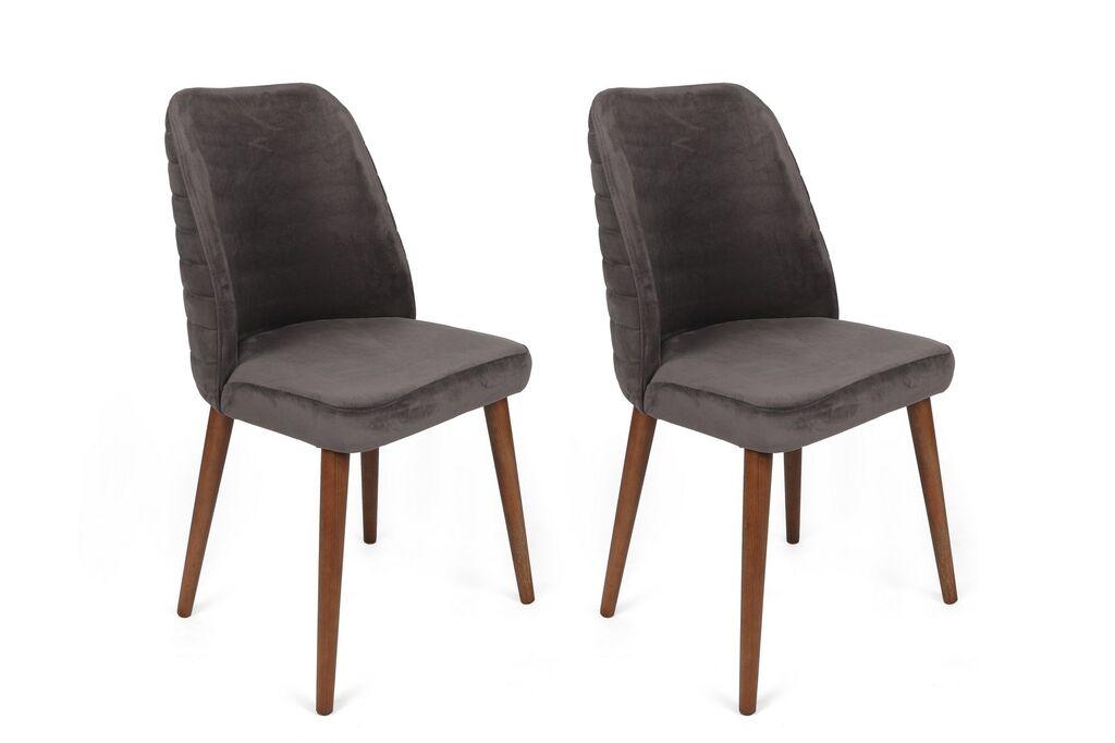 Комплет столчиња Hanah Home Tutku-341 V2, 62x75x51.5 см, 2 парчиња, сива
