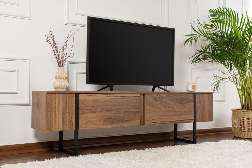 Комода за домашен телевизор Hanah Serenity, 180x50x29,5 см, кафеаво-црна
