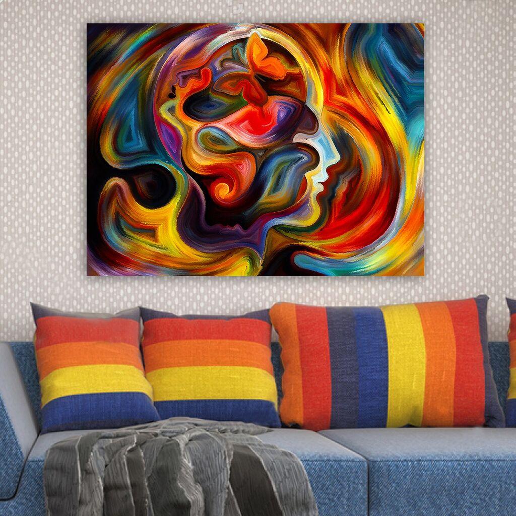 Wallity Декоративна слика на платно, 70x100 см, Шарена
