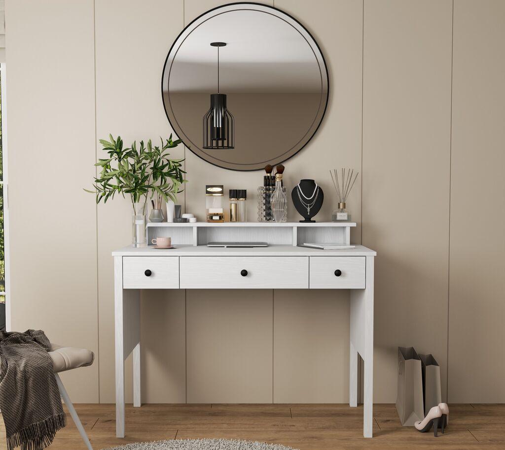 Тоалетна маса Hanah Home FRN-20083, бела