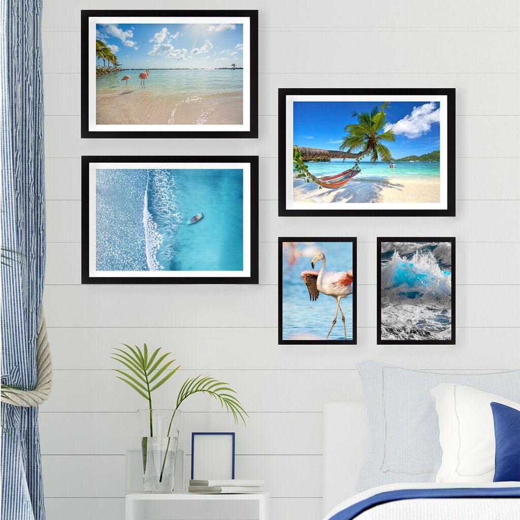 Wallity Декоративни слики во рамка, 24x29 см, 5 парчиња, шарени