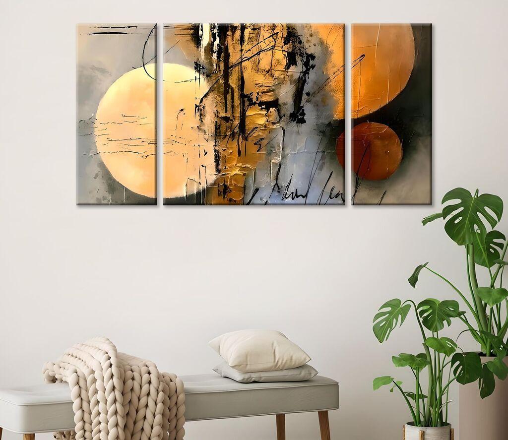Wallity Декоративни слики на платно, 20x45 см, 3 парчиња, шарени