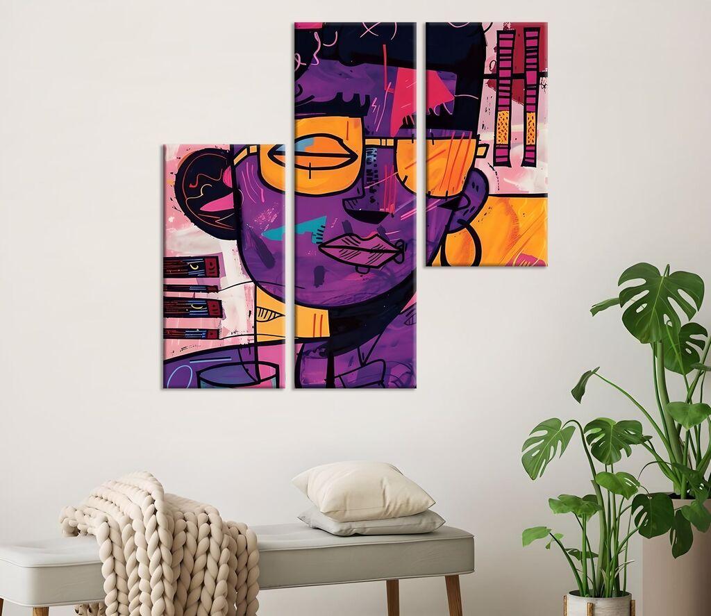 Wallity Декоративни слики на платно, 20x40 см, 3 парчиња, шарени