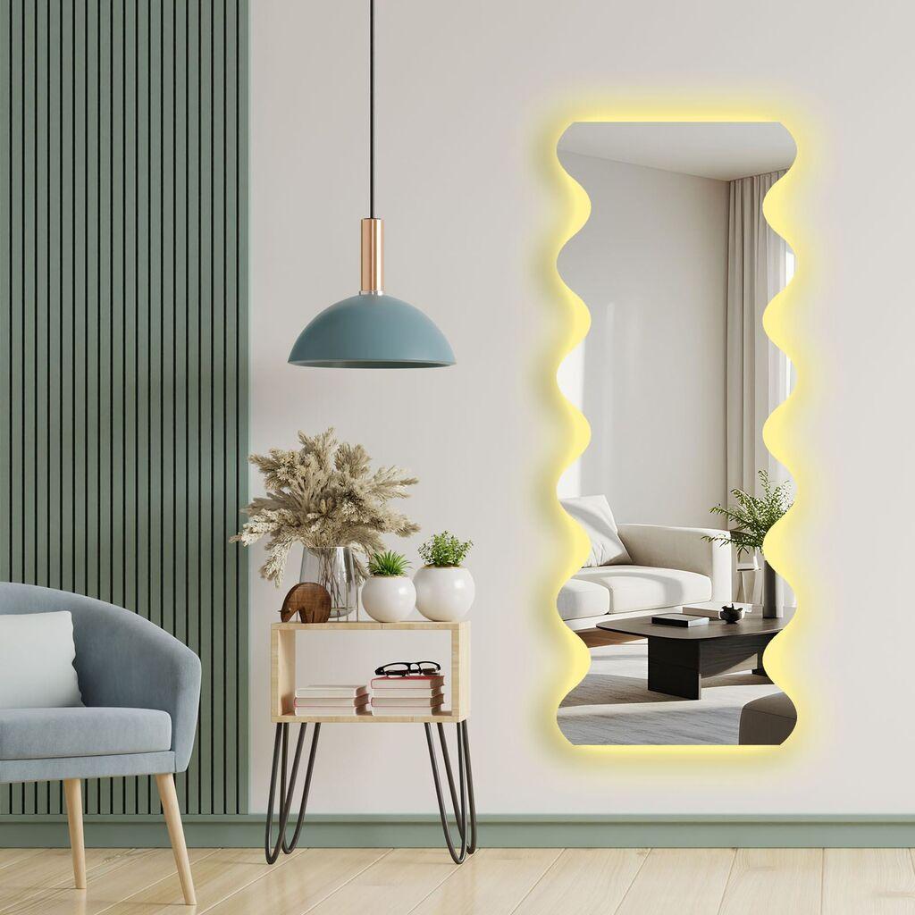 Огледало за дома Hanah со LED осветлување Ledayna-006, 52 x 135 см, шарено