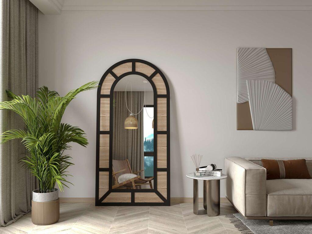 Подно огледало Hanah Home Petals, 90 x 180 см, црно