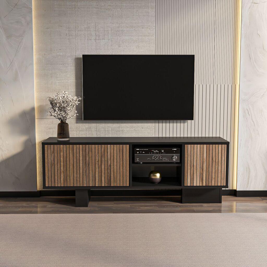 ТВ кабинет Hanah Home Monaco, 150x54x35 см, црна