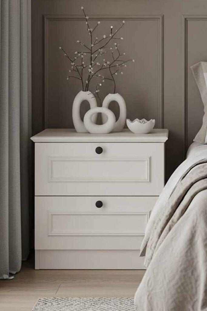 Ноќна масичка Hanah Home Mira, 52 x 51 x 43 см, бела