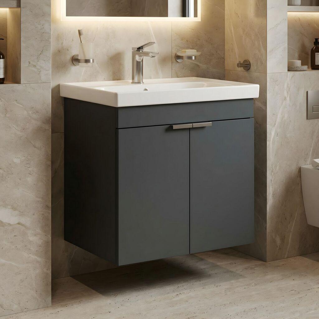 Полица за бања Hanah Home, антрацит