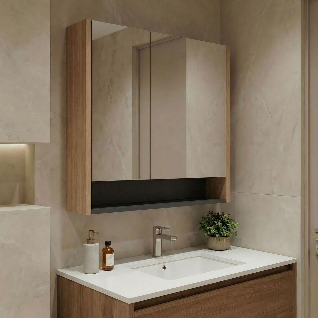 Полица за бања Hanah Home, кафеава