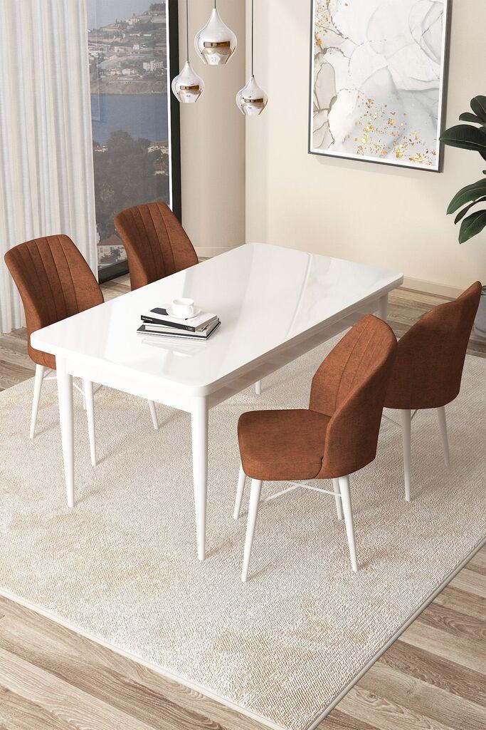 Hanah Home Set Трпезариска маса и 4 столчиња Arp, Теракота