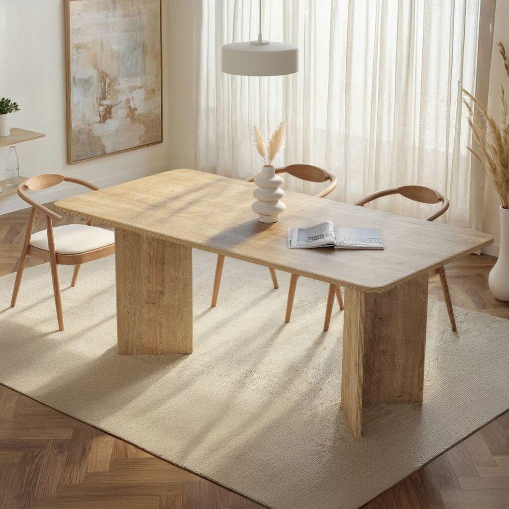 Трпезариска маса Nordure, 180x75x90 см, крем боја