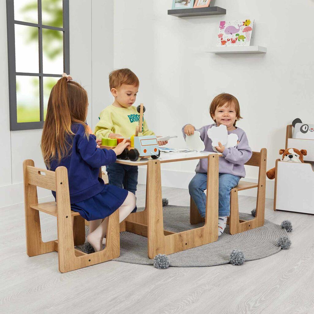 Детски сет маса и столчиња Hanah Home, 47x45x60 см, бела