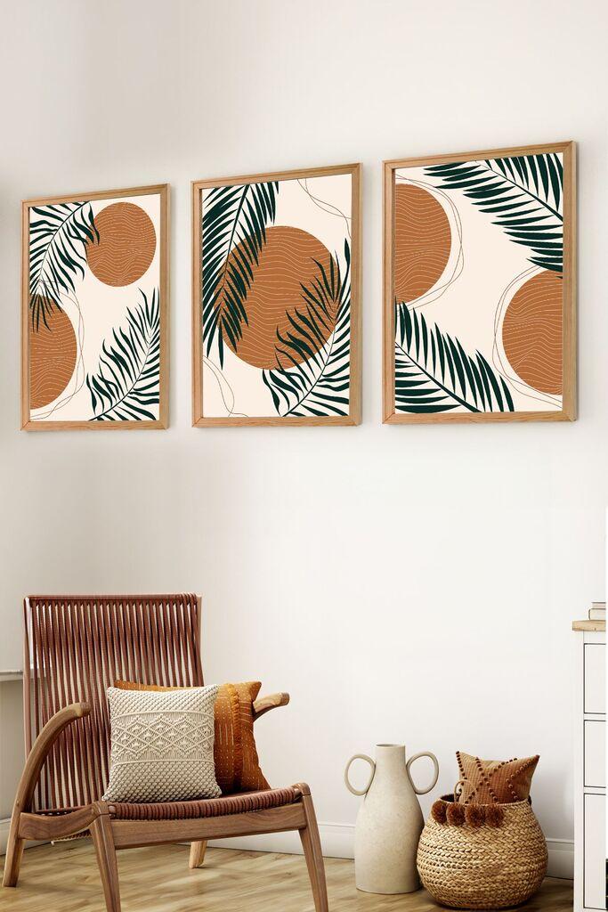 Wallity Сет Врамени MDF Слика Myk3009-1, 3 Дела