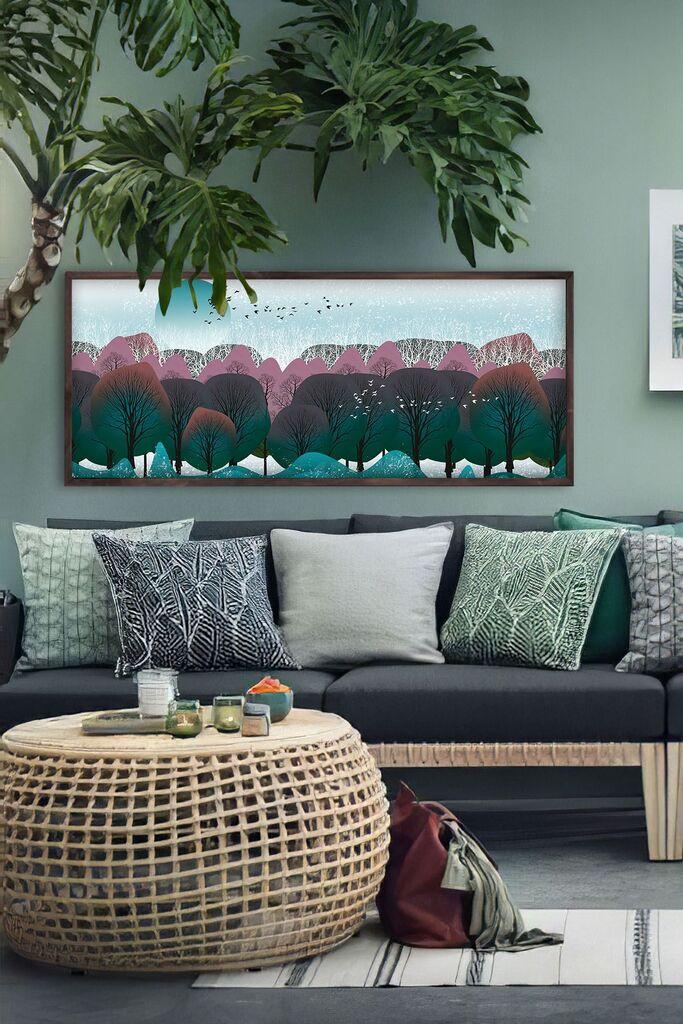 Wallity декоративна врамена слика, 50x120 см, шарена