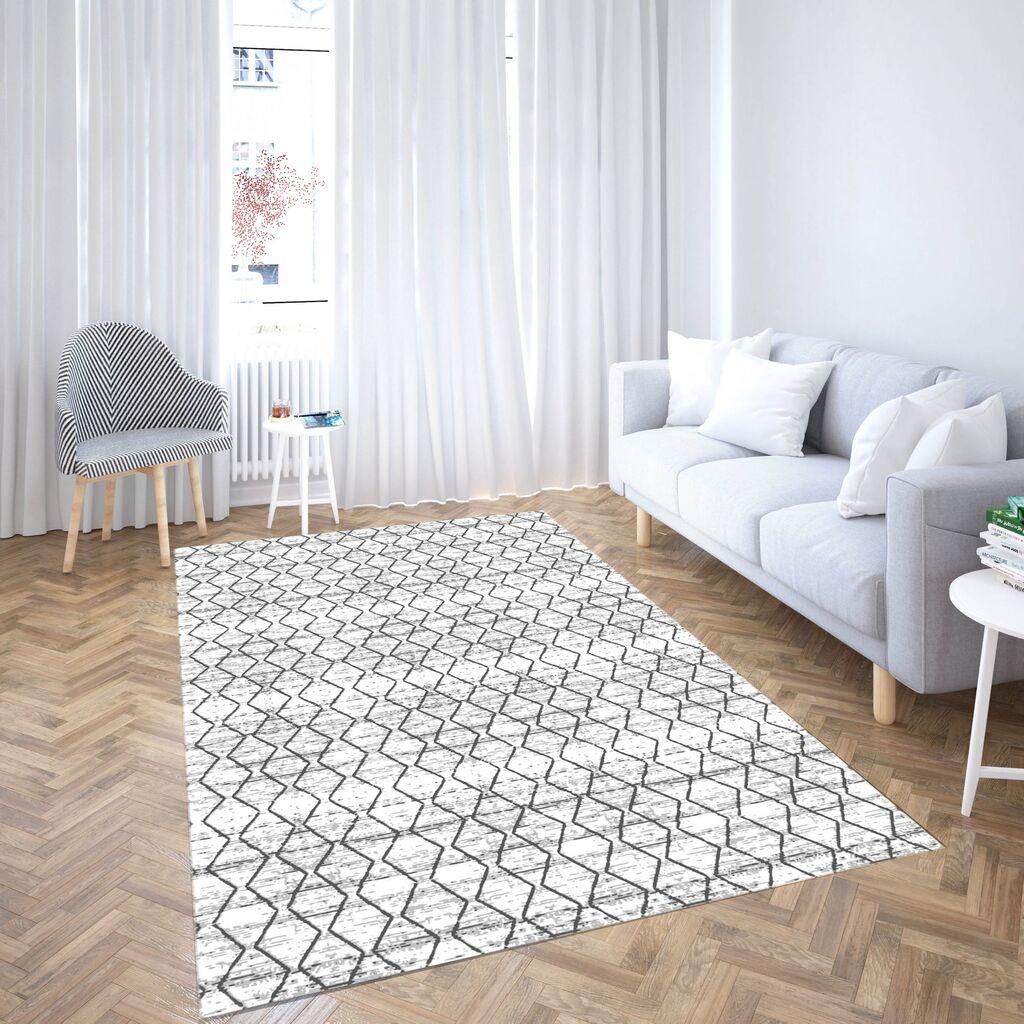 Conceptum Hypnose тепих CG_70, правоаголен, 100x140 cm, сиво-бел