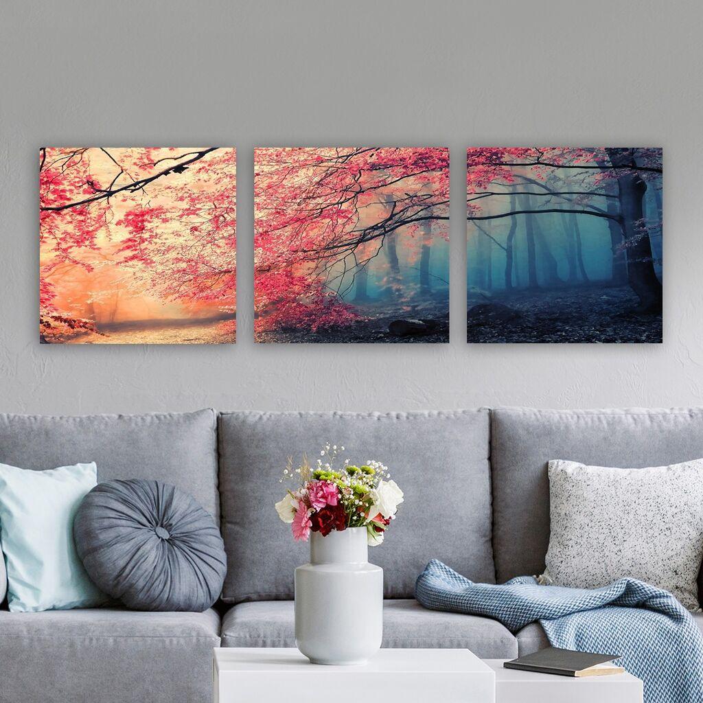 Wallity Декоративни слики на платно, 30x30 см, 3 парчиња, шарени