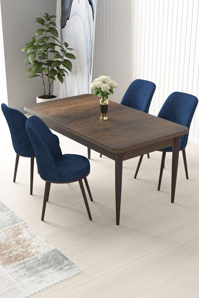 Hanah Home Комплет трпезариска маса и 4 столчиња Nile, темно сина