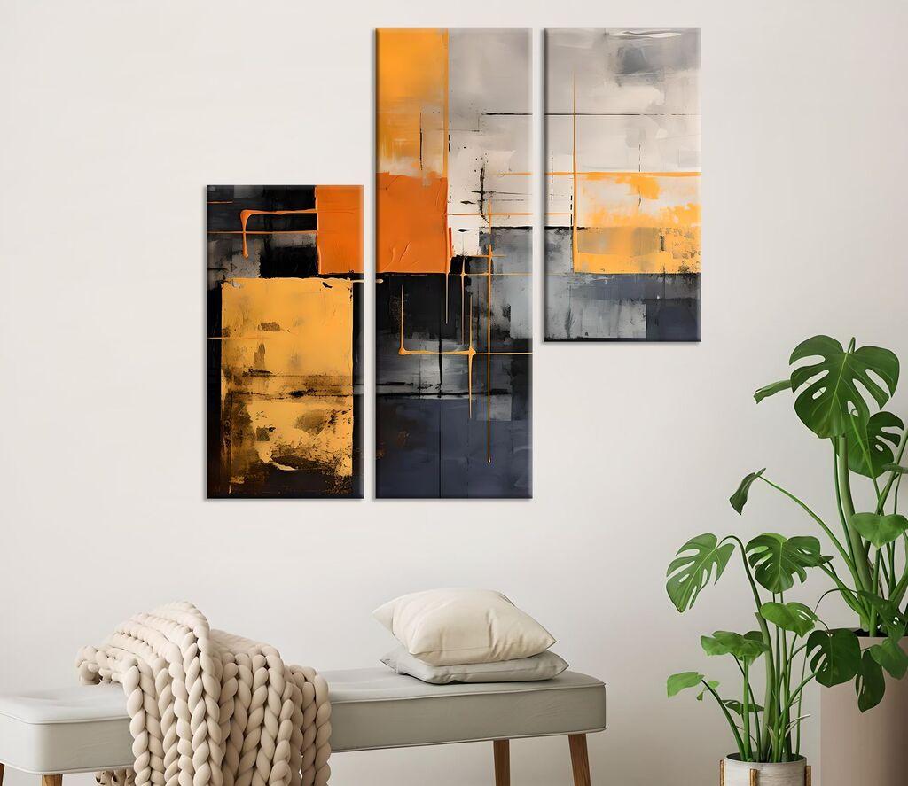 Wallity Декоративни слики на платно, 20x40 см, 3 парчиња, шарени