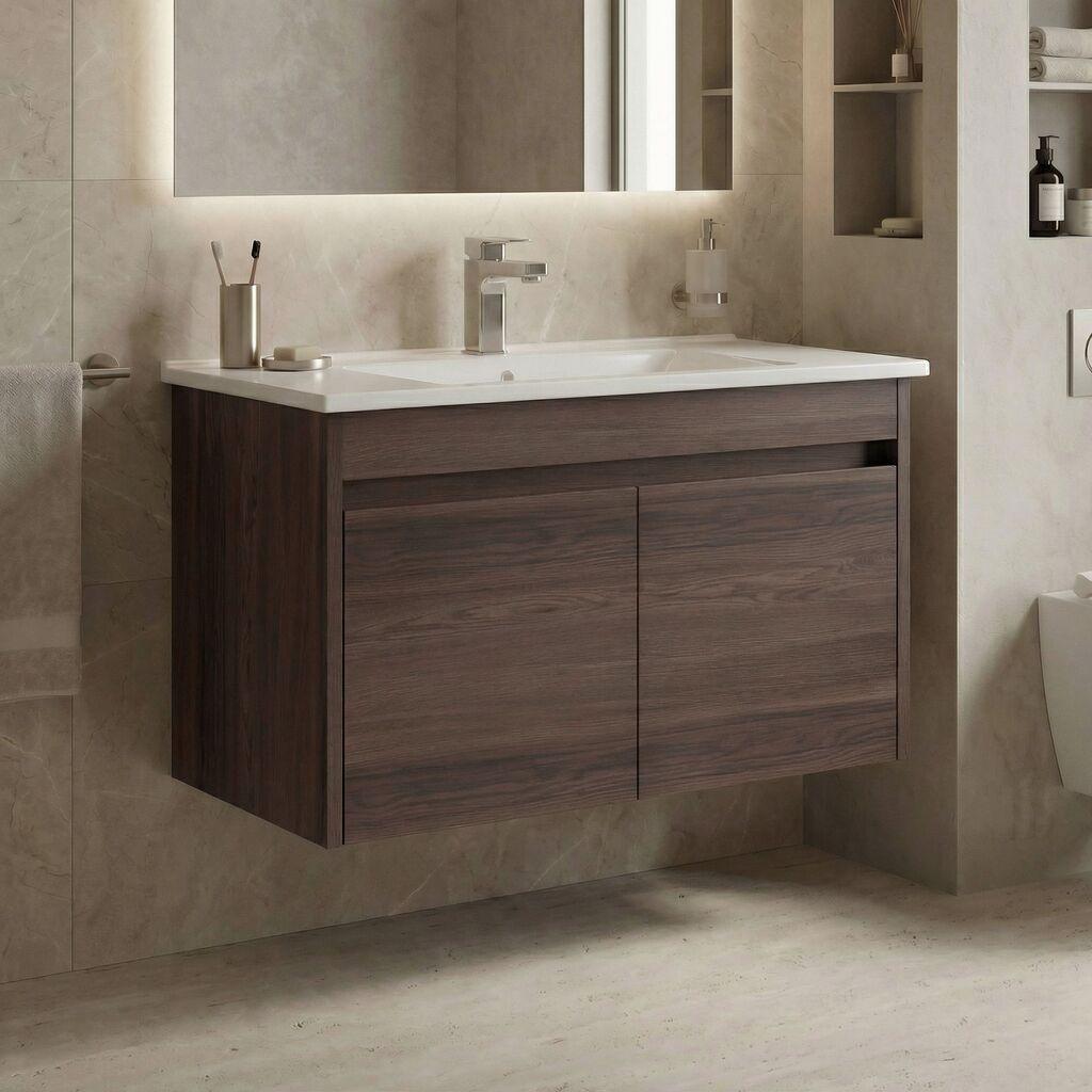 Полица за бања Hanah Home, кафеава