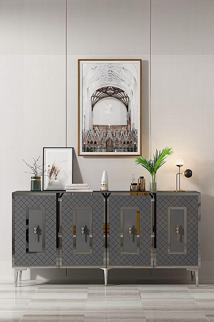Домашна конзола Hanah Puma 150, 150x75x32 см, антрацит