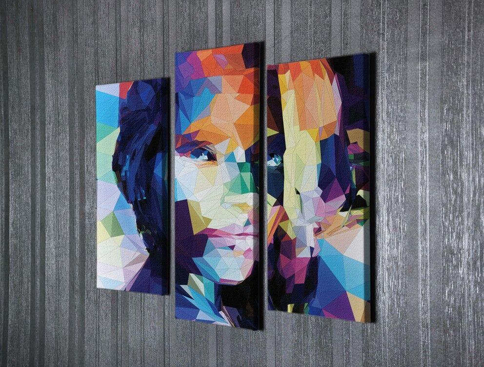 Wallity Декоративни слики на платно, 45x20 см, 3 парчиња, шарени