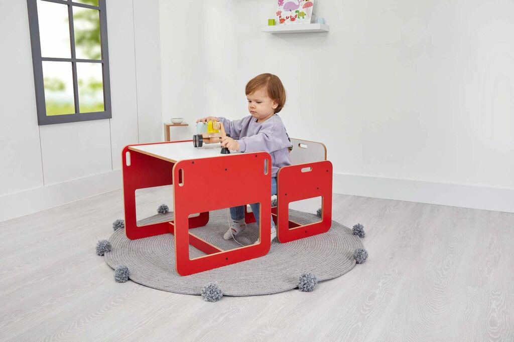 Детски сет маса и стол Hanah Home, 53x45x44.5 см, црвена
