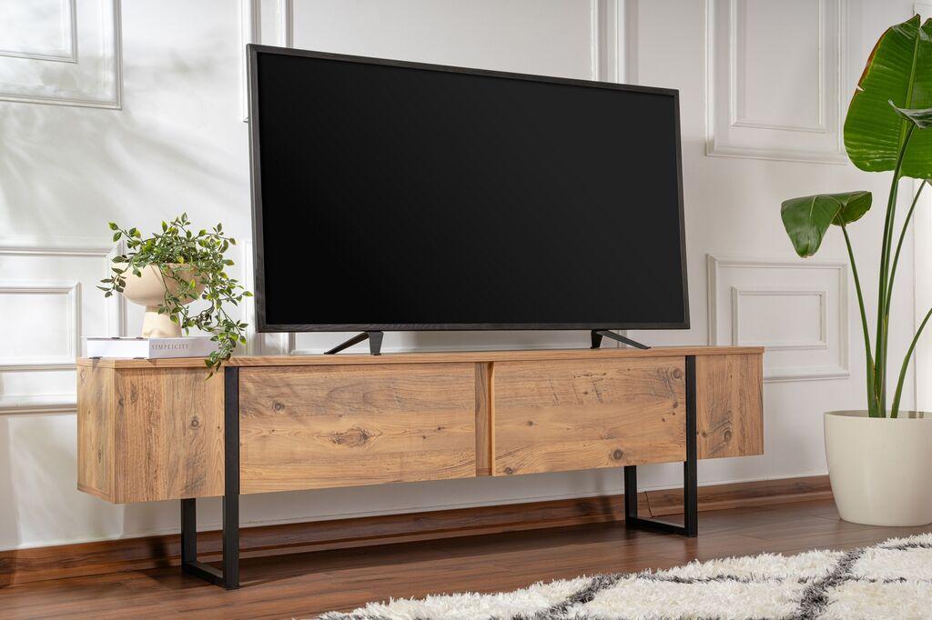 Комода за домашен телевизор Hanah Serenity, 180x50x29,5 см, кафеаво-црна