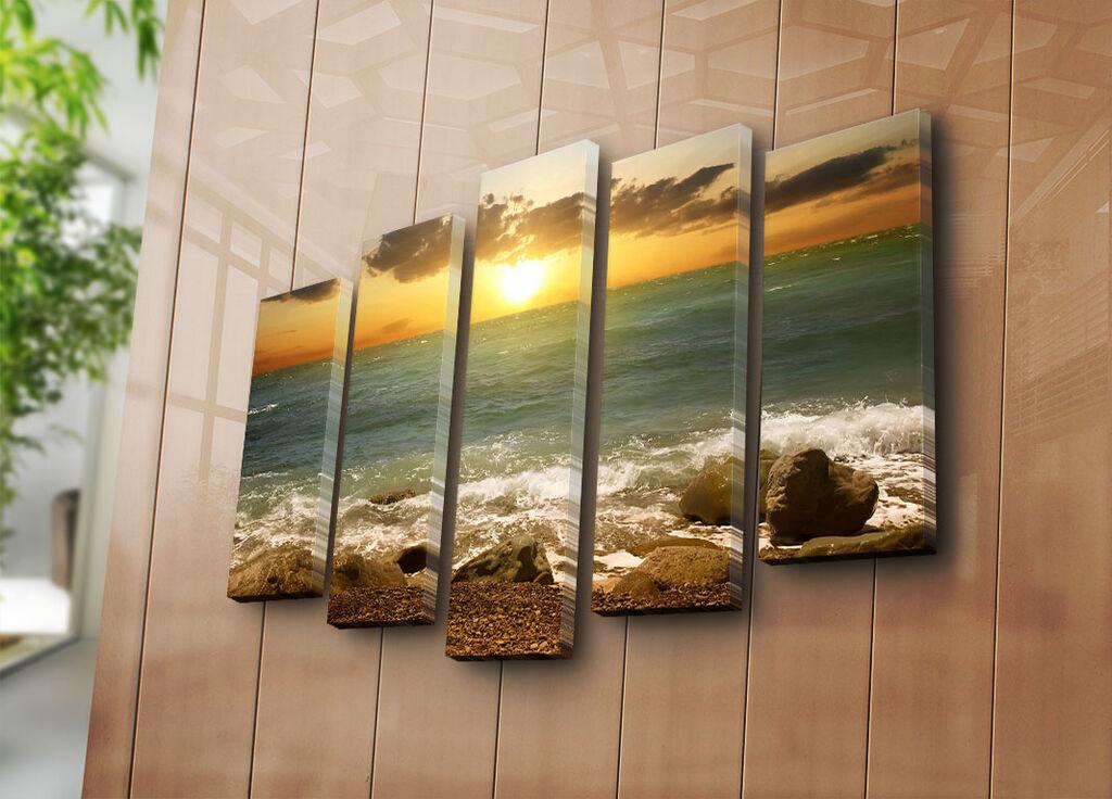 Wallity Декоративни слики на платно, 19x70 см, 5 парчиња, шарени