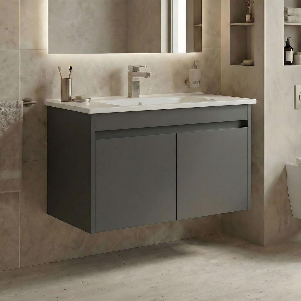 Полица за бања Hanah Home, сива