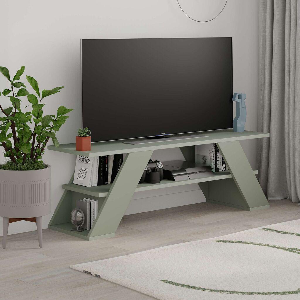ТВ кабинет Hanah Home Farfalla, 120x40x33,5 см, маслинеста боја