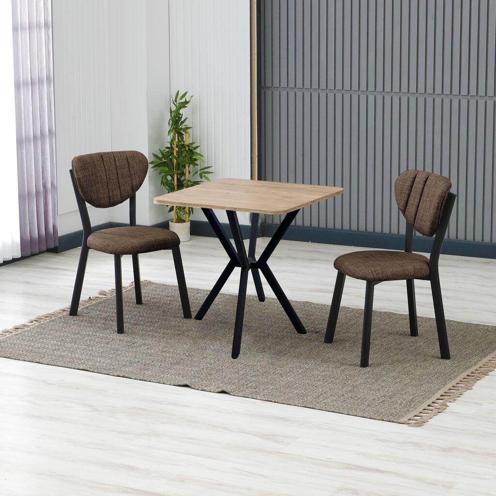 Трпезариска маса и столчиња Hanah Home Elma, кафеаво-беж