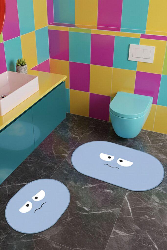 Комплет теписи за бања L'essentiel Maison, 2 парчиња, сина