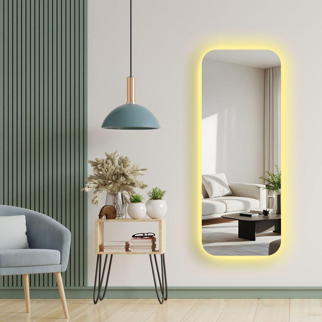 Огледало за дома Hanah со LED осветлување Ledayna-003, 52 x 135 см, шарено