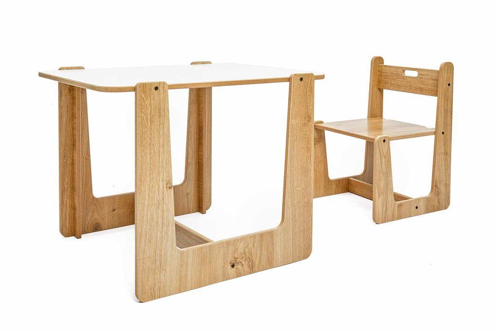 Детски сет маса и стол Hanah Home, 47x45x60 см, бела