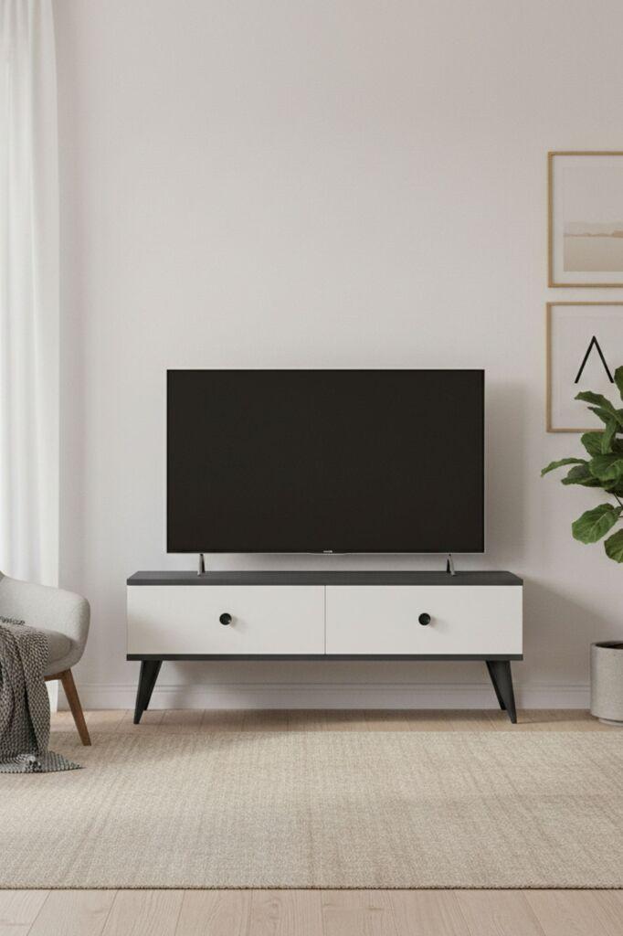 Комода за телевизор Hanah Home Mona 120, 120x40.5x32 см, бела