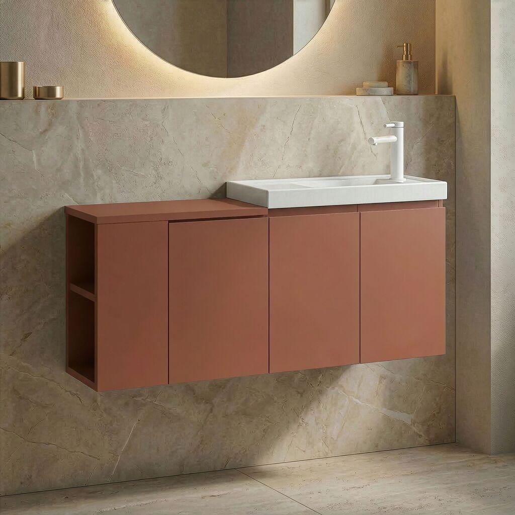 Полица за бања Hanah Home, кафеава