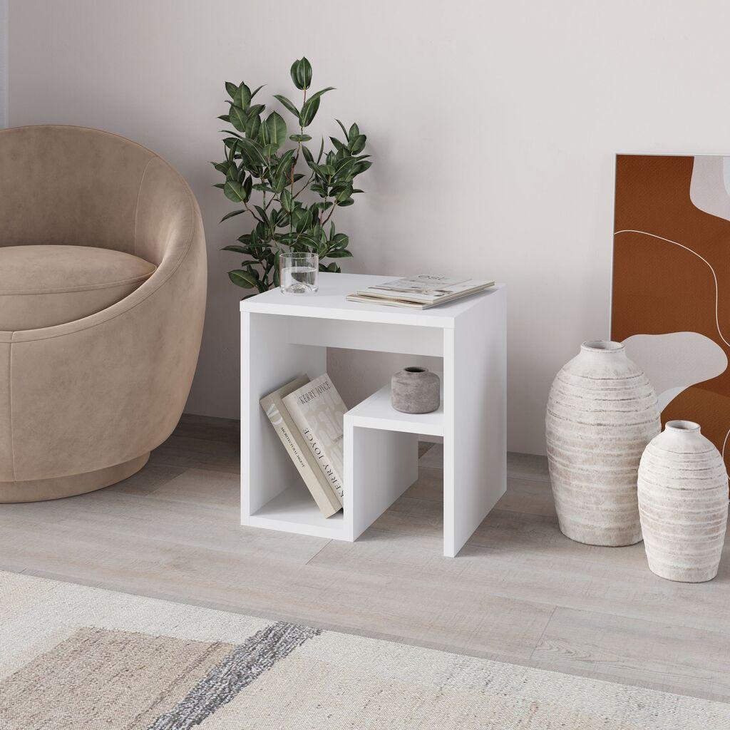 Помошна масичка Hanah Home, 40x40 см, бела