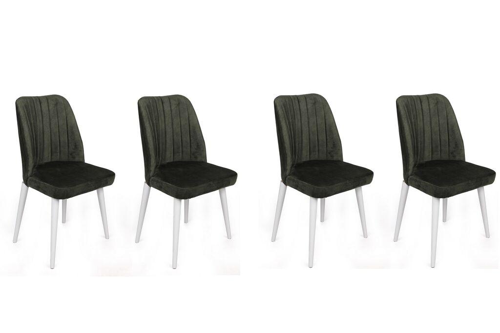 Комплет столчиња Hanah Home Alfa-492 V4, 75x62x102 см, 4 парчиња, маслинеста боја