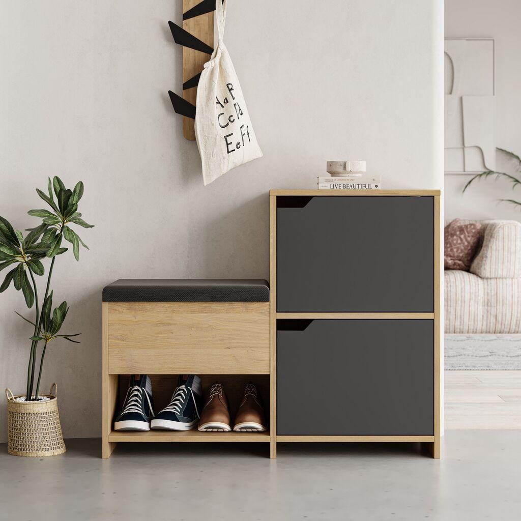 Полица за чевли Hanah Home Haven, 101,5x80,5x35,5 см, Антрацит
