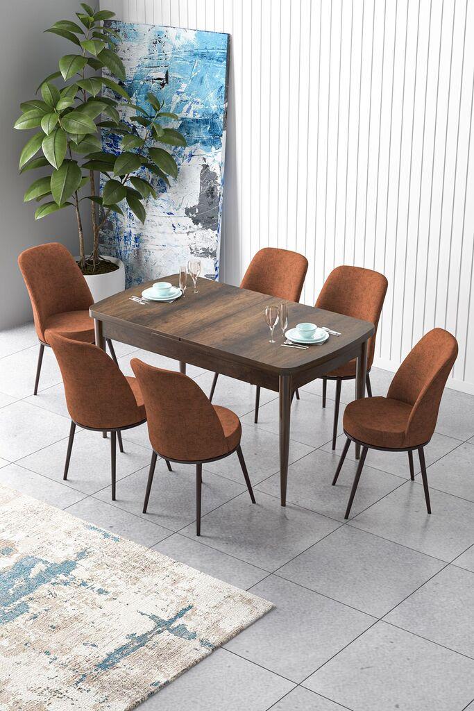 Hanah Home Set Трпезариска маса и 6 столчиња Zen, Теракота
