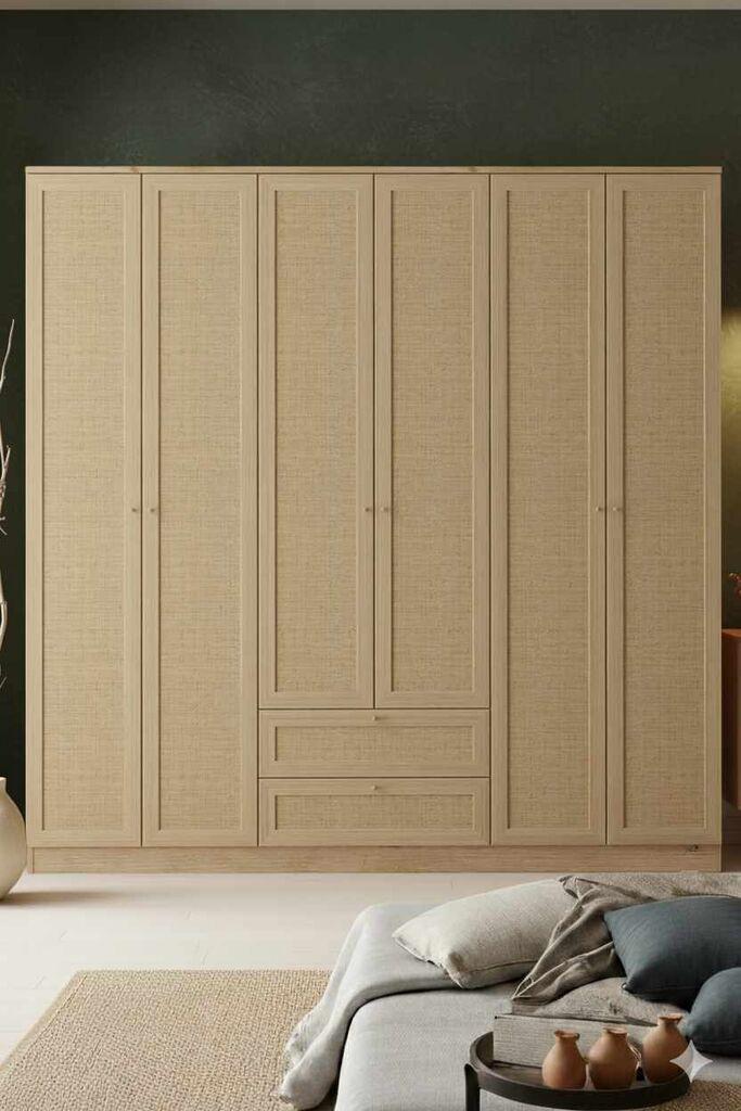 Hanah Home гардероба Baru 6 210, 206 x 210 x 52 cm, беж