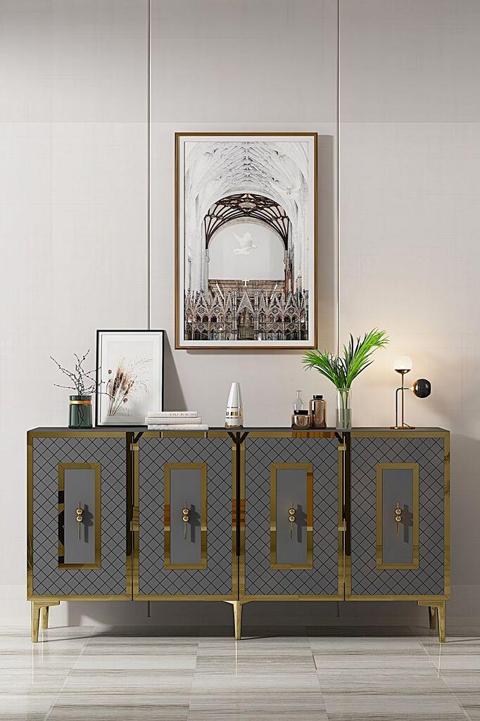 Домашна конзола Hanah Puma 150, 150x75x32 см, антрацит