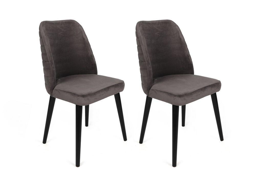 Комплет столчиња Hanah Home Tutku-301 V2, 62x75x51.5 см, 2 парчиња, темно сива