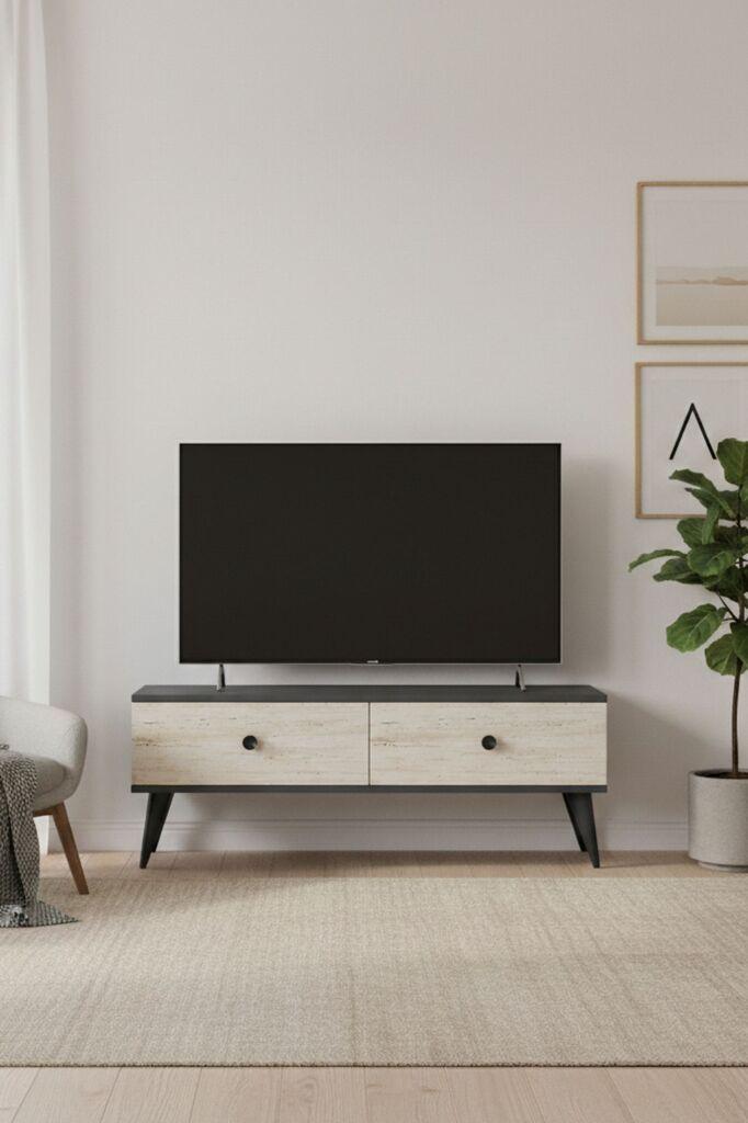 Комода за телевизор Hanah Home Mona 120, 120x40.5x32см, кремаста
