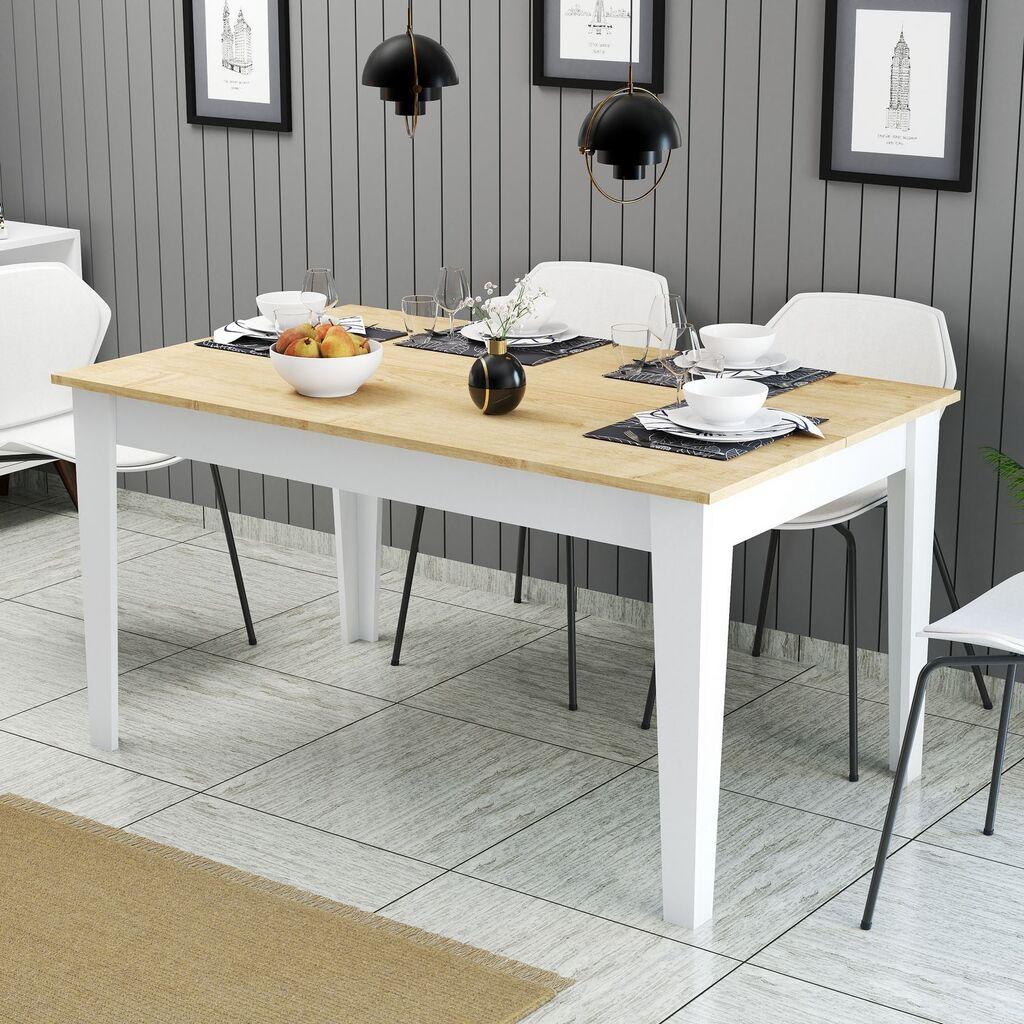 Трпезариска маса Hanah Home Milan 896, 145x75x88 см, бела