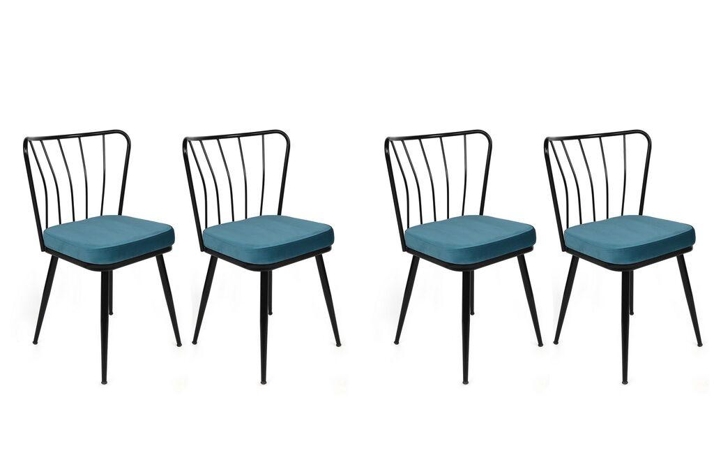 Комплет столчиња Hanah Home Yildiz-952 V4, 53x63x67,5 см, 4 парчиња, сина