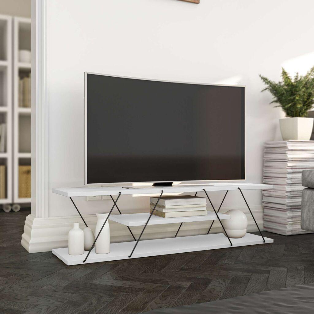 Комода за телевизор Hanah Home Canaz v2, 120x33x33 см, бела